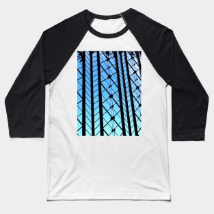 Blue sky black lattice Baseball T-Shirt